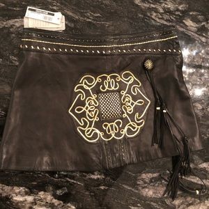 Roberto Cavalli leather skirt